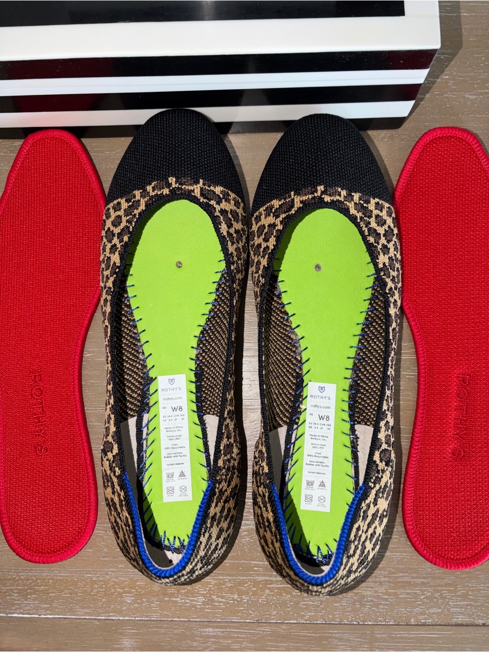Rothy’s The Square Little Cat leopard cheetah print round toe ballet flats 8 NEW - Picture 6 of 7